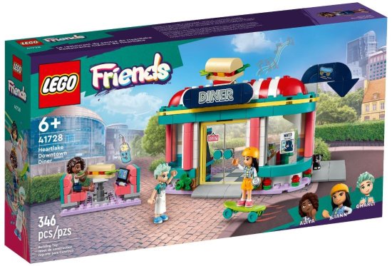 LEGO LEGO FRIENDS 41728 - Srčno mesto: Diner s 346 elementi in 3 minifiguricami za otroke od 6. leta dalje