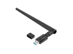 Lanberg Lanberg NC-1200-WIE notranja WLAN mrežna kartica, 1200 Mbit/s, dvojni pas, črna, USB 3.2, podpora za Windows, Mac, Linux