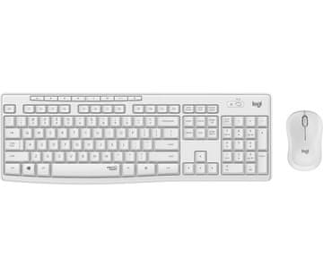 slomart Logitech MK295 Silent Wireless Combo, bela