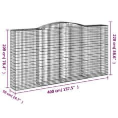 Vidaxl Obokane gabion košare 25kosov 400x50x200/220cm pocinkano železo