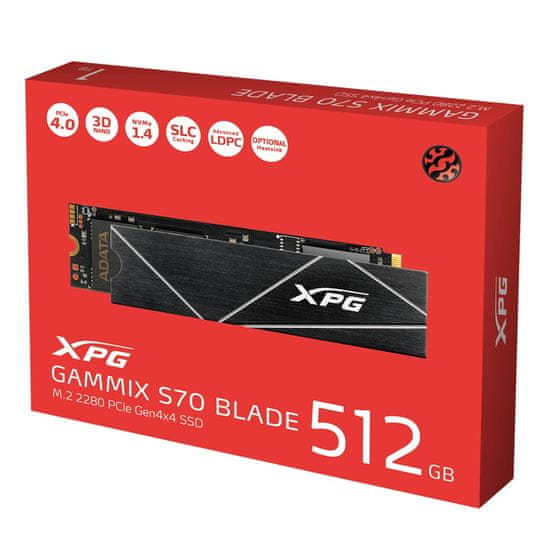 slomart XPG GAMMIX S70 BLADE 512GB M.2 PCIe 4.0 NVMe SSD z 3D NAND - visoka hitrost branja in pisanja, maksimalna zanesljivost