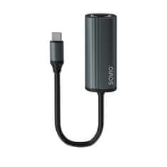 SAVIO savio adapter usb-c 3.1 gen.1 (m) na rj-45 gigabitni ethernet (f), 1000 mbps, ak-56, siva