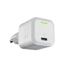 Green Cell Polnilnik USB Green Cell PowerGaN 33 W PD 3.0 QC 3.0, 1x USB-C, bel, univerzalni, hitro polnjenje