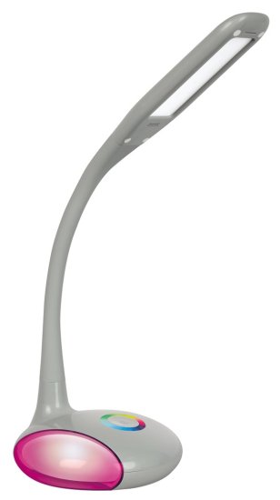 ActiveJet LED namizna svetilka Activejet VENUS SIVA z RGB osnovo, moderni dizajn, nadzor na dotik, primerno za otroške in spalnice.