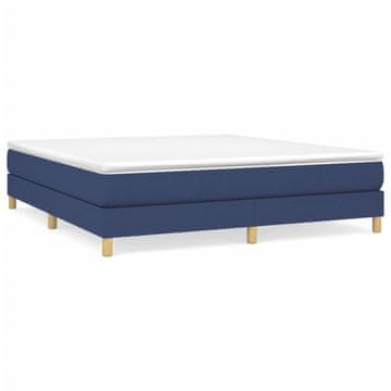Vidaxl Box spring postelja z vzmetnico modra 180x200 cm blago