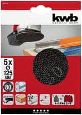 KWB brusni papir za ekscentrične brusilnike, Ø 125 mm, 5/1, GR 80 (49491308)