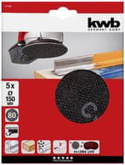 KWB brusni papir za ekscentrične brusilnike, Ø 150 mm, 5/1, GR 80 (49491408)
