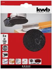 KWB brusni papir za ekscentrične brusilnike, Ø 150 mm, 5/1, GR 120 (49491412)