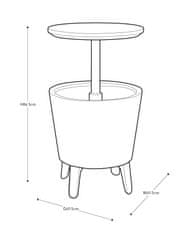 KETER Barska mizica Cool Bar 30l, siva/ bela