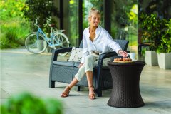 KETER Barska mizica Cool Bar Rattan 30l, viski rjava