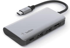 Belkin Connect priključna postaja, 4v1, USB-C, siva (AVC006btSGY)