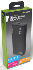Tracer Amos powerbank, 20000 mAh, QC 3.0, PD 20W, črn