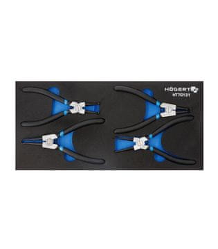 Hoegert HT7G131 SET KLEŠČ ZA SEEGER OBROČKE, 4-DELNI, organizator EVA, za voziček z orodjem