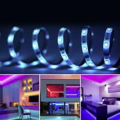 Cool Mango Pametni LED svetlobni trak, povezljive s telefonom, pričarajte si super vzdušje, enostavna namestitev na površino, utripajo v ritmu glasbe, samolepljiv, 16 barv, 5m – Božične LED luči Ledystrip