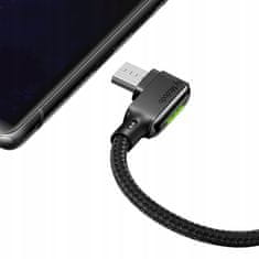 Mcdodo Mcdodo Glue kotni kabel, hitro polnjenje 90° LED micro USB 1,8 m črn | CA-7530