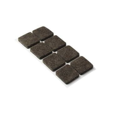 Walteco Blazinice iz filca 20 x 20 mm, samolepilne, rjave barve, 32 kosov
