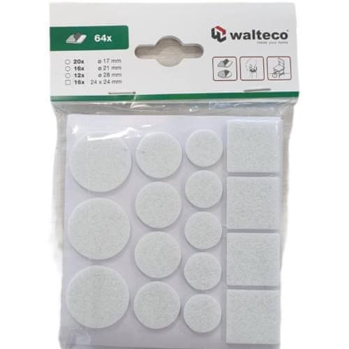 Walteco Komplet blazinic iz filca, bele barve, 64 kosov