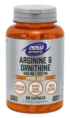 NOW Foods Arginin & amp; Ornitin 500 mg / 250 mg, 100 kapsul