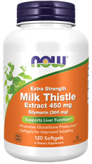 NOW Foods Silymarin Extra Strength (izvleček pegastega badlja), 450 mg, 120 kapsul