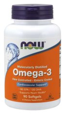 NOW Foods Omega-3, molekularno destilirane in enterične kapsule, 90 mehkih kapsul