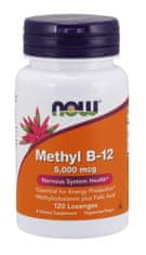 NOW Foods Metil B12 s folno kislino (vitamin + folna kislina v aktivnih oblikah), 5000 mcg, 120 pastil