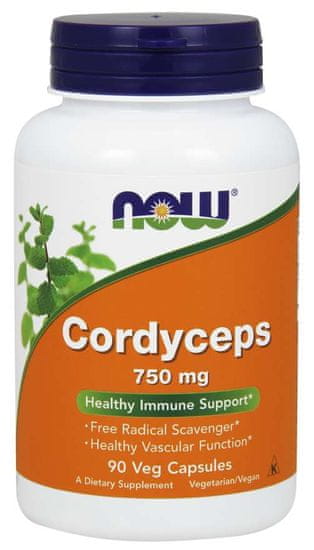 NOW Foods Cordyceps 750 mg (organski), 90 kapsul