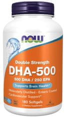 NOW Foods DHA-500, 500 DHA / 250 EPA, Omega 3, 180 mehkih kapsul