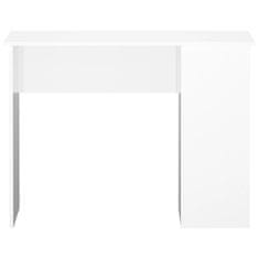 Vidaxl Pisalna miza visok sijaj bela 100x55x75 cm inženirski les