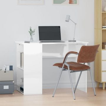 Vidaxl vidaXL Pisalna miza, sijajno bela, 100x55x75 cm, material na osnovi lesa