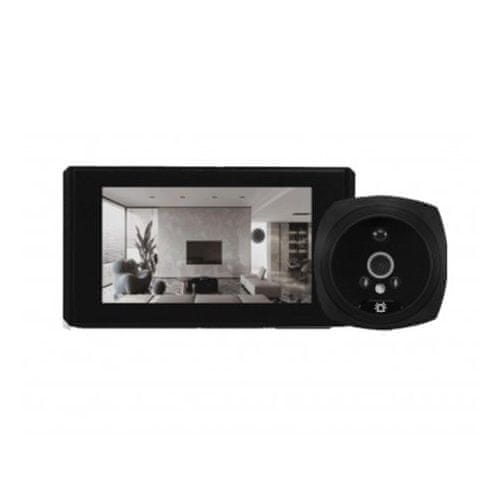 Secutek Digitalni pregledovalnik vrat TS-1603 - 4,3 LCD, IR, PIR Črna