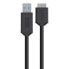 Belkin kabel, Micro-B / USB 3.0, 0.9m, črn (F3U166bt0.9M)