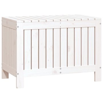 Vidaxl Vrtna škatla bela 76x42,5x54 cm trdna borovina