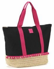 Ženska torba za na plažo + podloga za na plažo 21841 črna