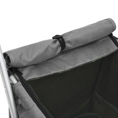 Vidaxl Zložljiv pasji voziček siv 100x49x96 cm laneno blago