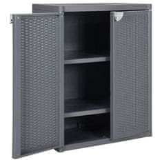 Vidaxl Vrtna omara siva 65x45x88 cm PP ratan