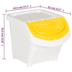 Vidaxl Zložljivi koši za smeti s pokrovi 3 kosi beli PP 78 L