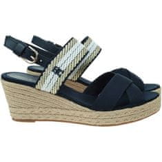 Tommy Hilfiger Sandali črna 39 EU Golden Webbing Mid Wedge