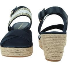 Tommy Hilfiger Sandali črna 39 EU Golden Webbing Mid Wedge