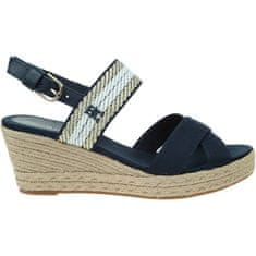 Tommy Hilfiger Sandali črna 39 EU Golden Webbing Mid Wedge