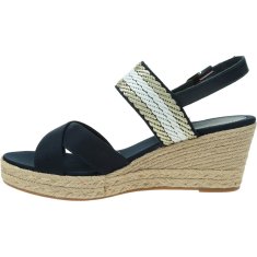 Tommy Hilfiger Sandali črna 39 EU Golden Webbing Mid Wedge