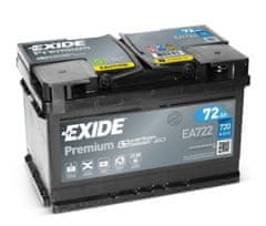 Exide Premium EA722 akumulator, 72 Ah, D+, 720 A(EN), 278 x 175 x 175 mm