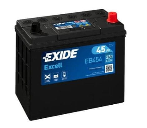Exide Excell EB454 akumulator, 45 Ah, D+, 300 A(EN), 237 x 127 x 227 mm