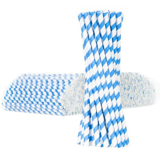 shumee BIO ekološke papirnate slamice PAPIRNATE SLAMICE 6/205mm - bele in modre 500 kom.