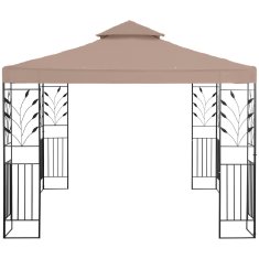 Uniprodo Vrtni paviljon gazebo šotor zložljiv nadstrešek z ornamentom 3 x 3 x 2,6 m bež