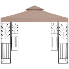 NEW Vrtni paviljon gazebo šotor zložljiv nadstrešek z ornamentom 3 x 3 x 2,6 m bež