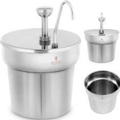 Royal Catering Dispenser za kečap z črpalko, jeklen, 6,6 l