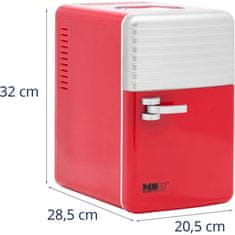 NEW Mini avtomobilski sobni hladilnik s funkcijo ogrevanja 12 / 240 V 6 l - rdeč