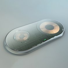 Choetech Brezžični polnilnik Qi 2v1 za pametni telefon Apple Watch s stojalom USB tip C, bel
