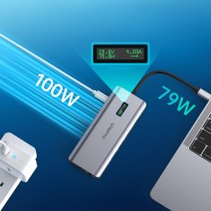 Choetech Večfunkcijski HUB adapter z zaslonom USB-C USB-A VGA AUX SD TF 12v1 siv