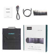 Choetech Solarni polnilnik 100 W, zložljiv USB-C 2xUSB PD QC, črn
